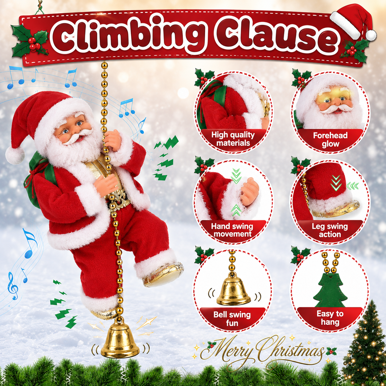 Climbing Claus - Musical Climbing Santa