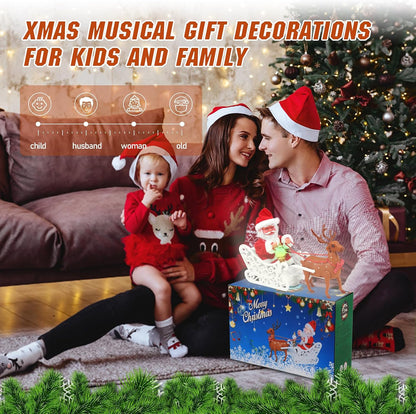Gfilay Trineo de Papá Noel Animado con Reno y Música