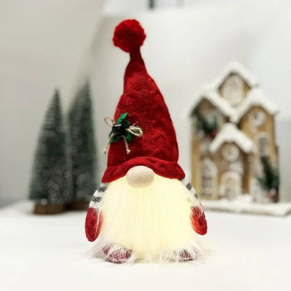Adorno de Gnomo Navideño con Linterna y Gorro de Punto