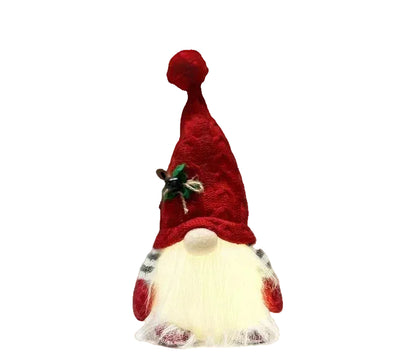 Adorno de Gnomo Navideño con Linterna y Gorro de Punto