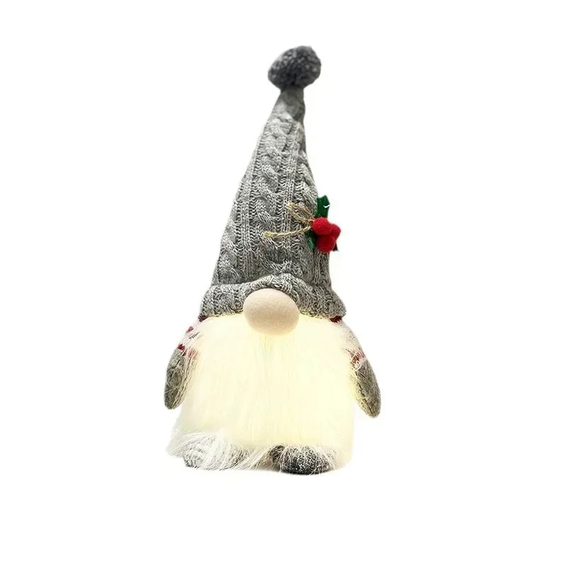 Adorno de Gnomo Navideño con Linterna y Gorro de Punto